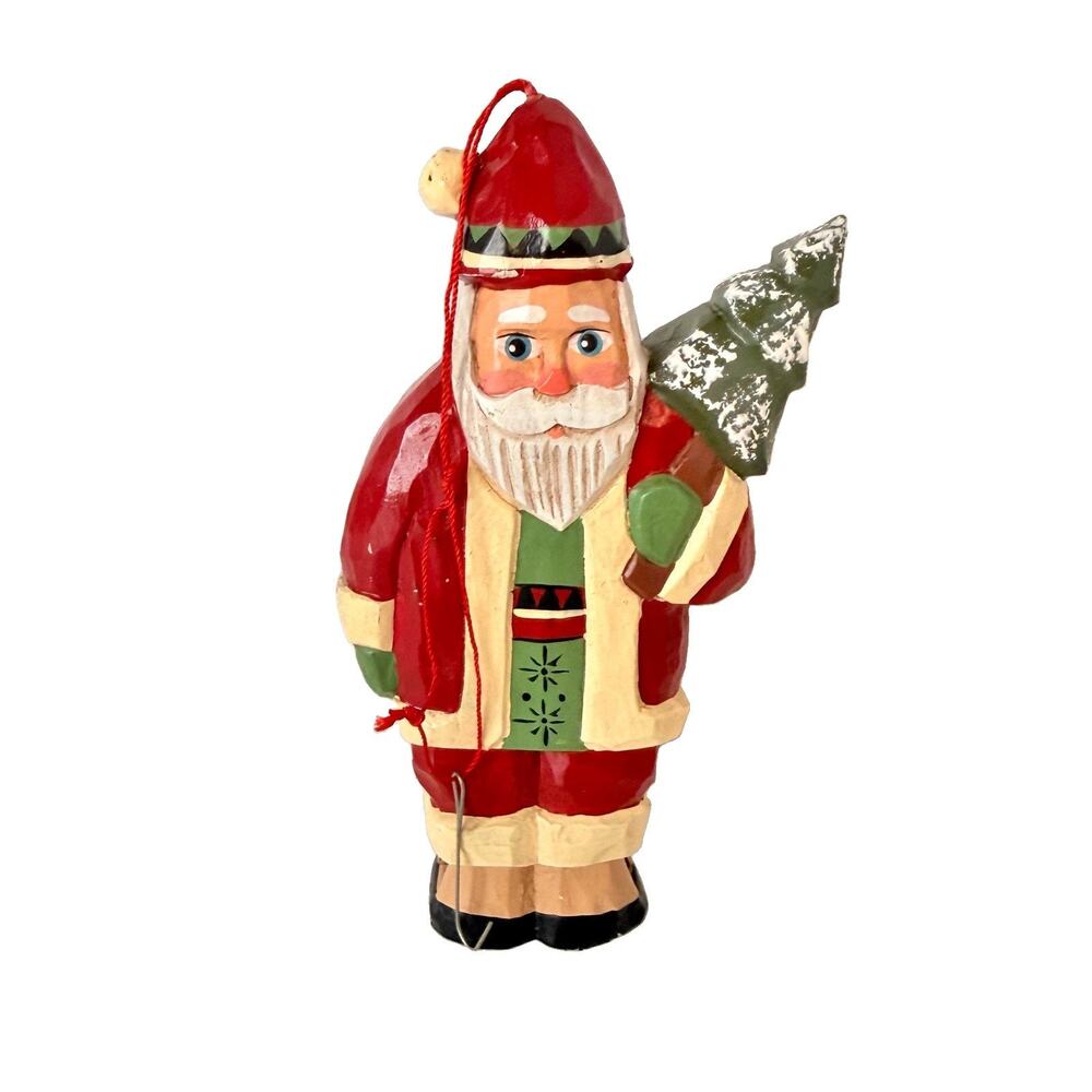 Randy Tate Old World Santa Ornament Carved Folk Art Christmas Midwest CF